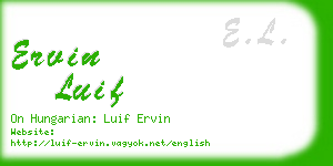 ervin luif business card